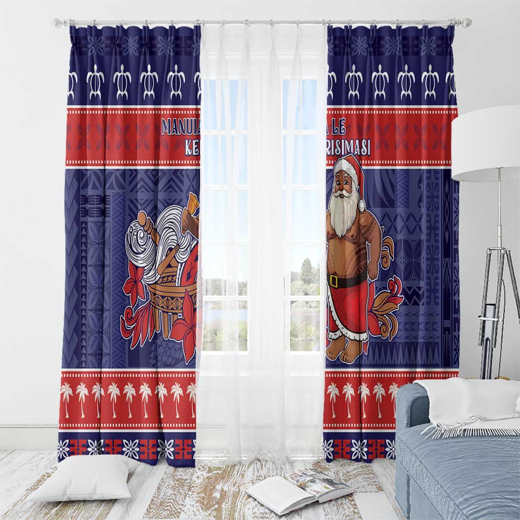 Samoa Christmas Window Curtain Samoan Santa Claus Manuia Le Kerisimasi LT05 - Polynesian Pride