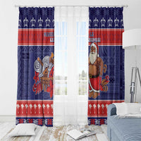 Samoa Christmas Window Curtain Samoan Santa Claus Manuia Le Kerisimasi LT05 - Polynesian Pride