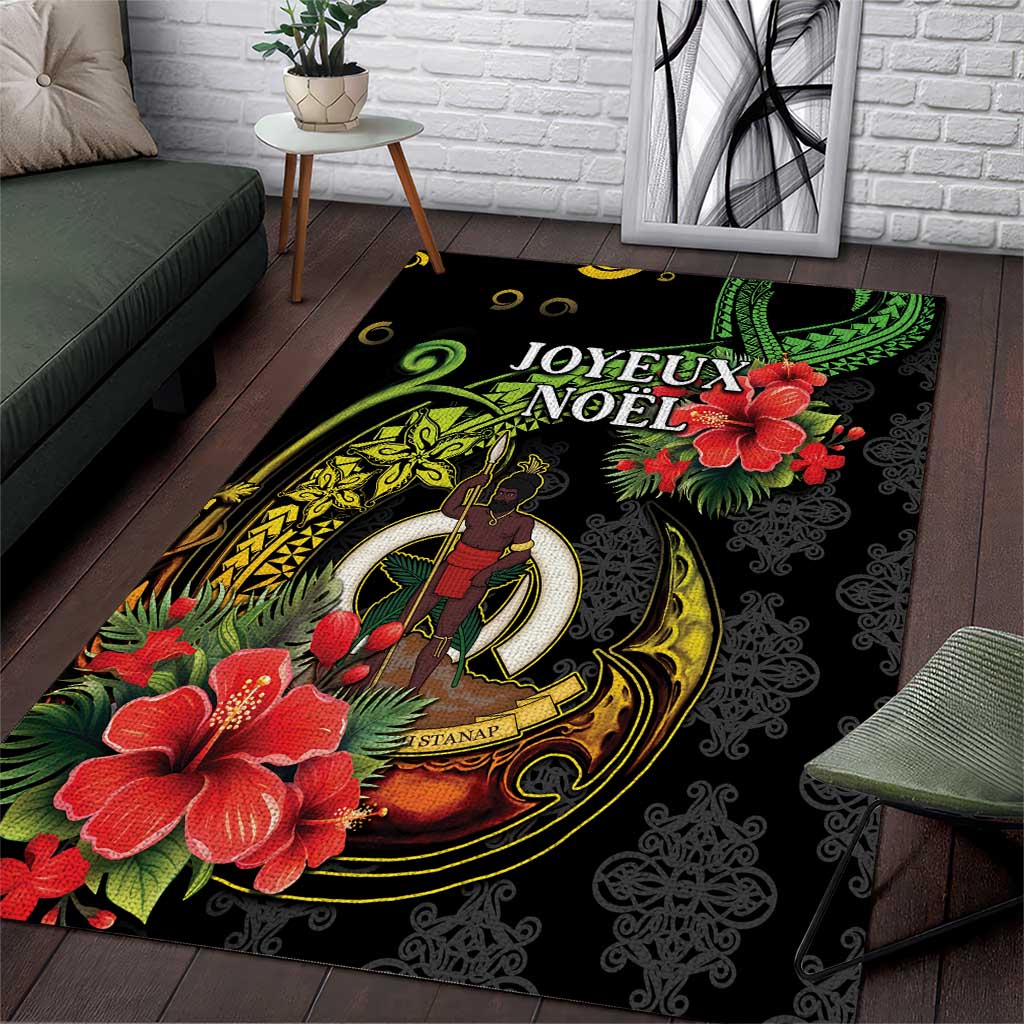 Love Vanuatu Christmas Area Rug God Yumi Polynesian Tribal Pattern LT05 Black - Polynesian Pride