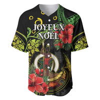 Love Vanuatu Christmas Baseball Jersey God Yumi Polynesian Tribal Pattern LT05 Black - Polynesian Pride