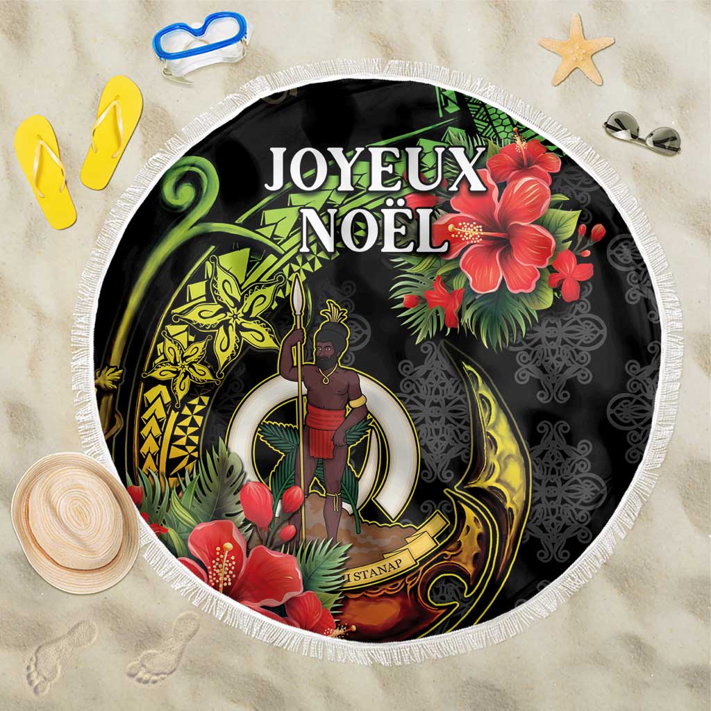 Love Vanuatu Christmas Beach Blanket God Yumi Polynesian Tribal Pattern LT05 One Size 150cm Black - Polynesian Pride