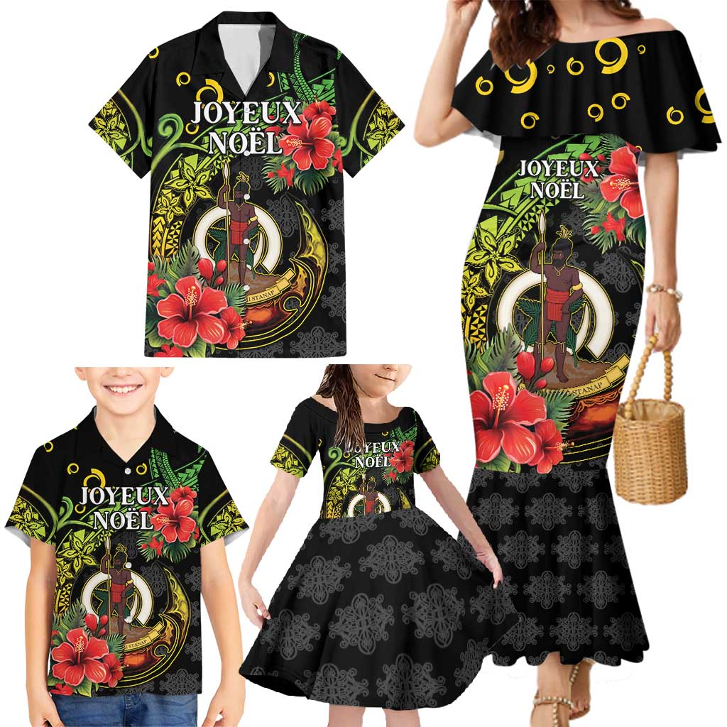 Love Vanuatu Christmas Family Matching Mermaid Dress and Hawaiian Shirt God Yumi Polynesian Tribal Pattern