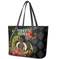 Love Vanuatu Christmas Leather Tote Bag God Yumi Polynesian Tribal Pattern LT05 - Polynesian Pride
