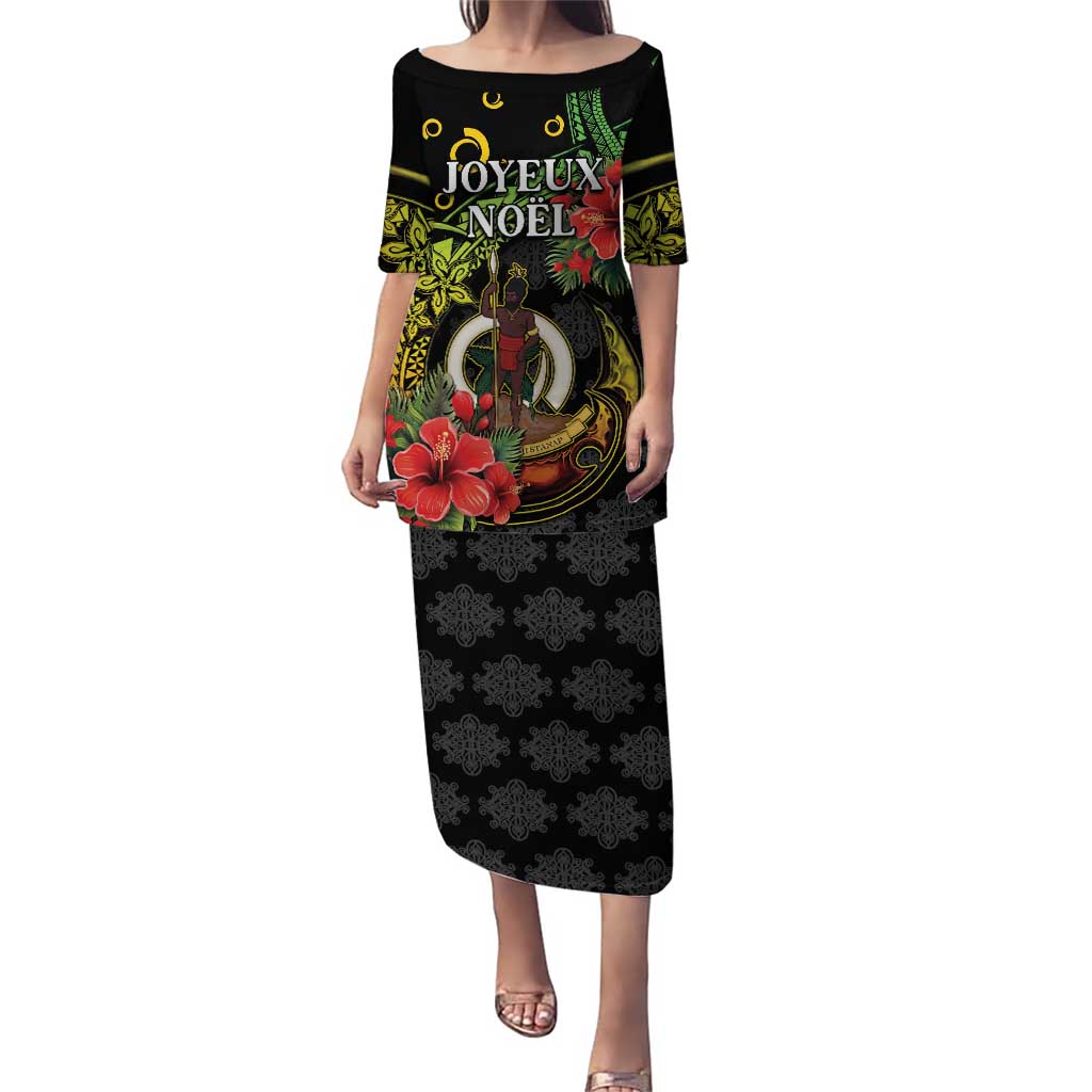 Love Vanuatu Christmas Puletasi God Yumi Polynesian Tribal Pattern LT05 Long Dress Black - Polynesian Pride