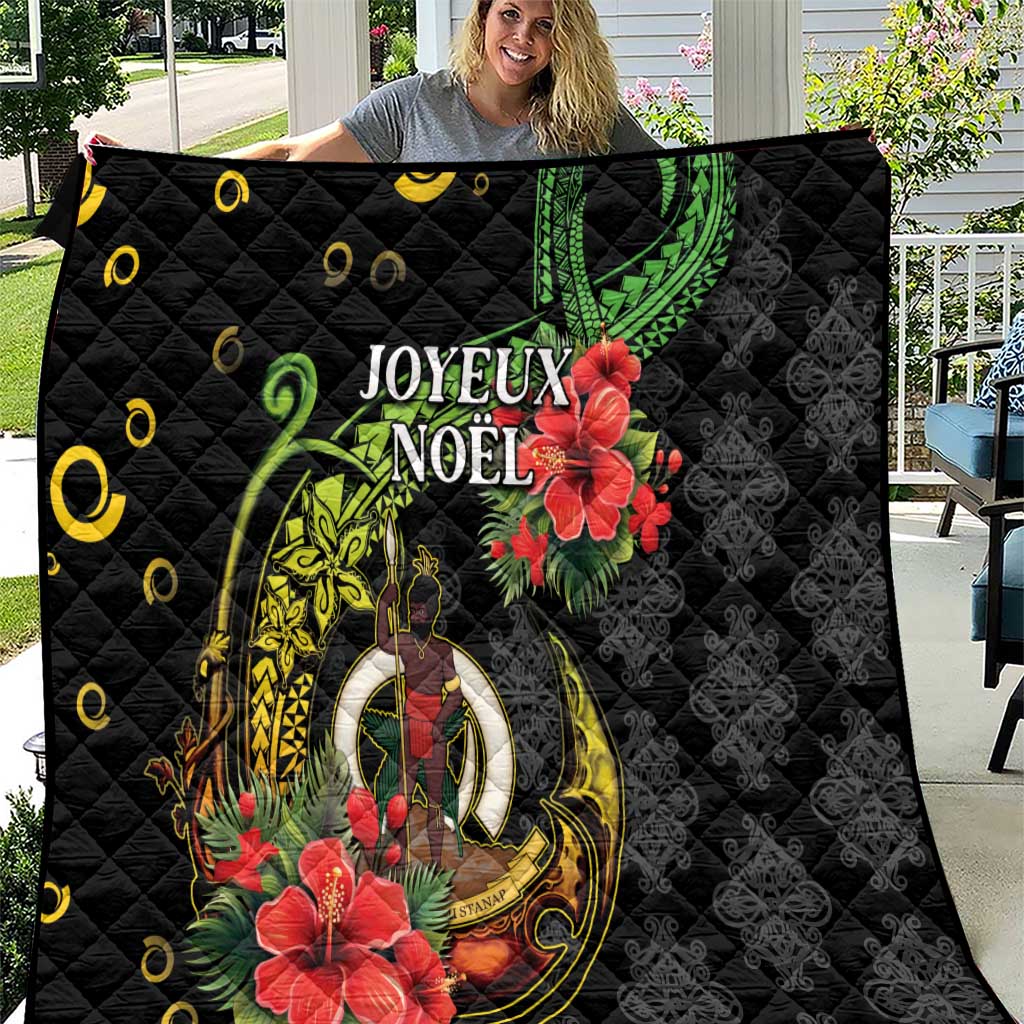 Love Vanuatu Christmas Quilt God Yumi Polynesian Tribal Pattern LT05 Black - Polynesian Pride