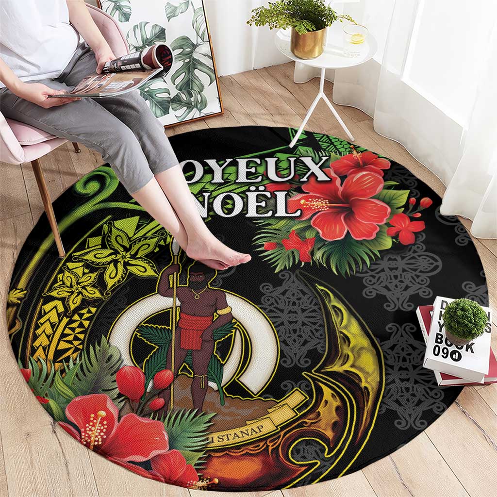 Love Vanuatu Christmas Round Carpet God Yumi Polynesian Tribal Pattern LT05 - Polynesian Pride