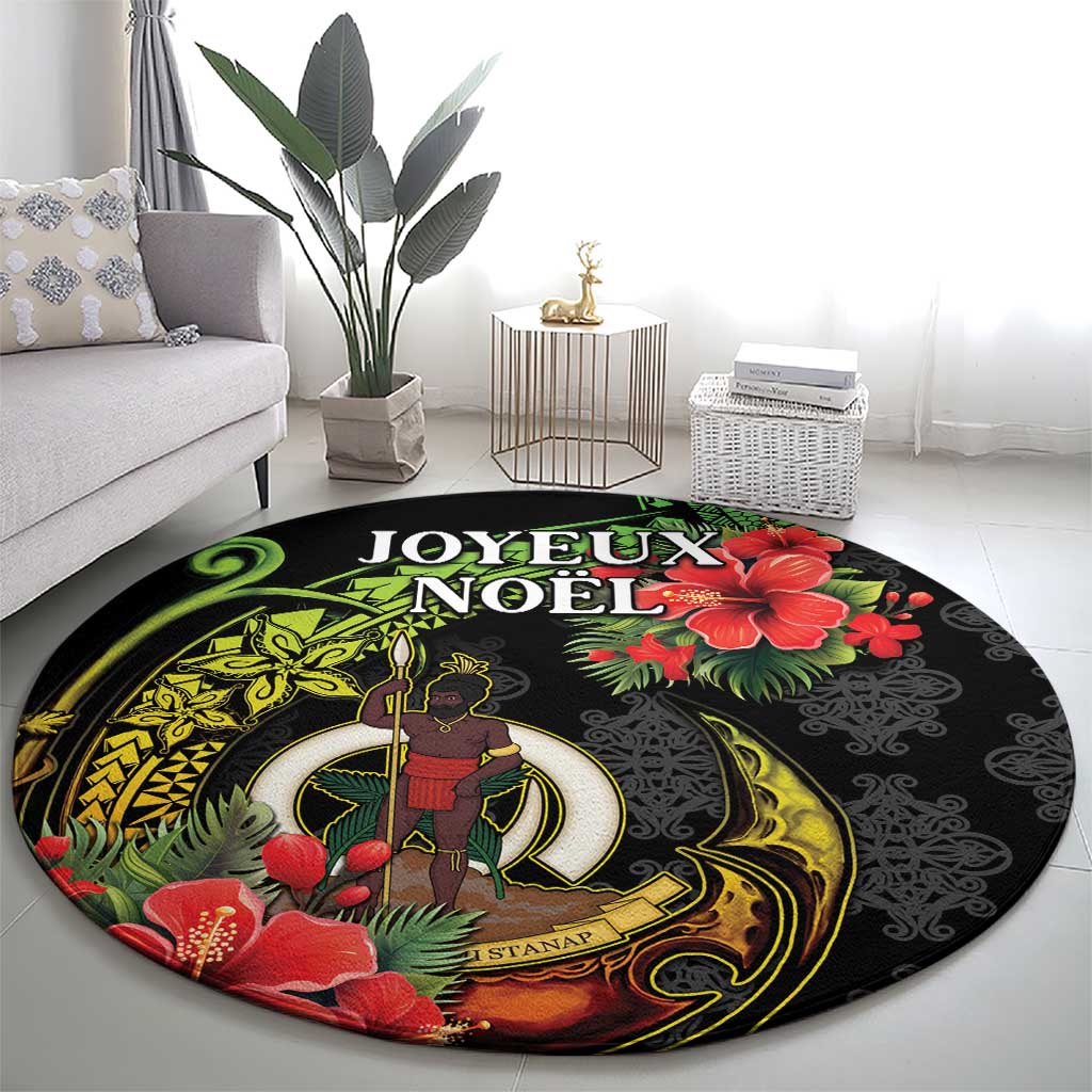 Love Vanuatu Christmas Round Carpet God Yumi Polynesian Tribal Pattern LT05 - Polynesian Pride