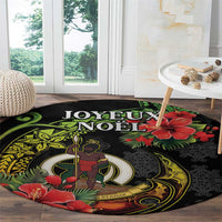 Love Vanuatu Christmas Round Carpet God Yumi Polynesian Tribal Pattern LT05 - Polynesian Pride