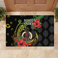 Love Vanuatu Christmas Rubber Doormat God Yumi Polynesian Tribal Pattern LT05 Black - Polynesian Pride