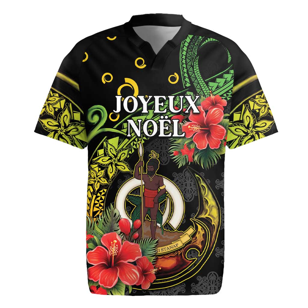 Love Vanuatu Christmas Rugby Jersey God Yumi Polynesian Tribal Pattern LT05 Black - Polynesian Pride