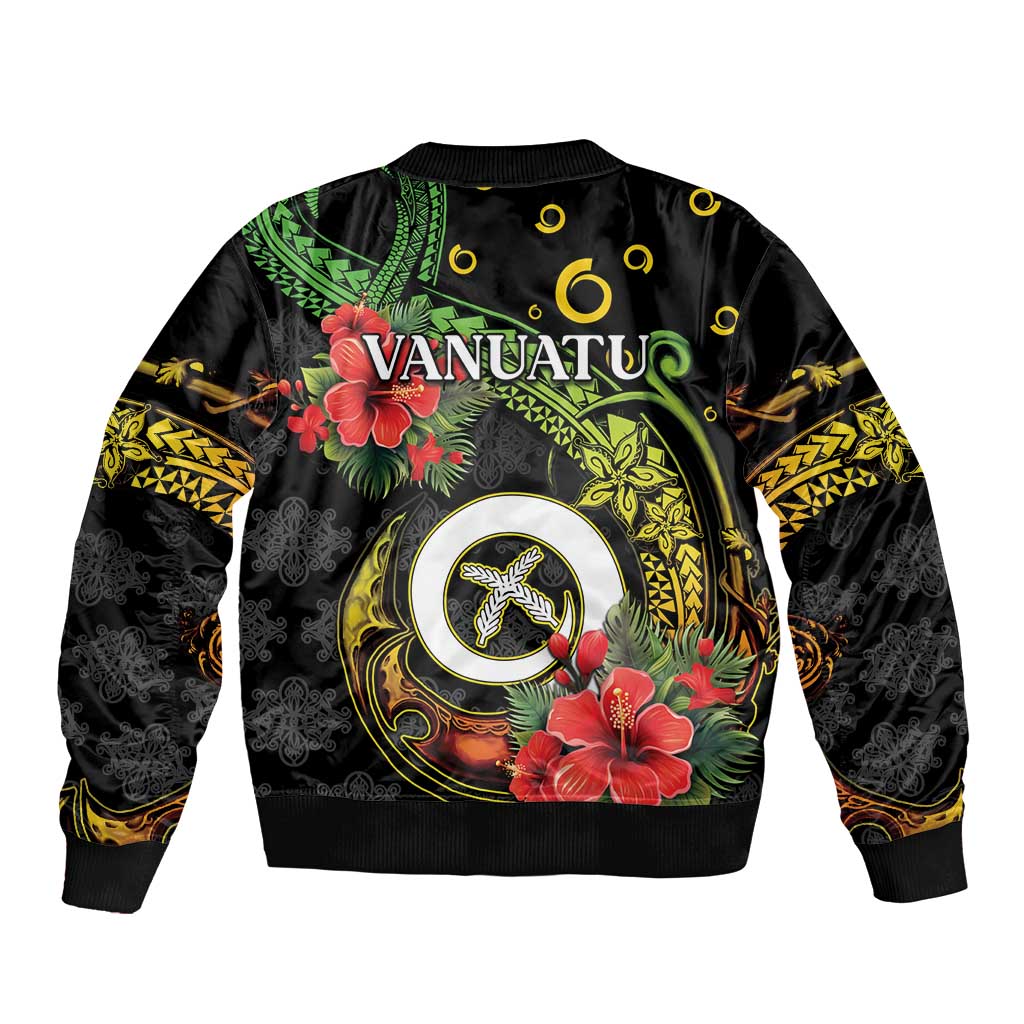 Love Vanuatu Christmas Sleeve Zip Bomber Jacket God Yumi Polynesian Tribal Pattern LT05 - Polynesian Pride