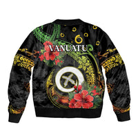Love Vanuatu Christmas Sleeve Zip Bomber Jacket God Yumi Polynesian Tribal Pattern LT05 - Polynesian Pride