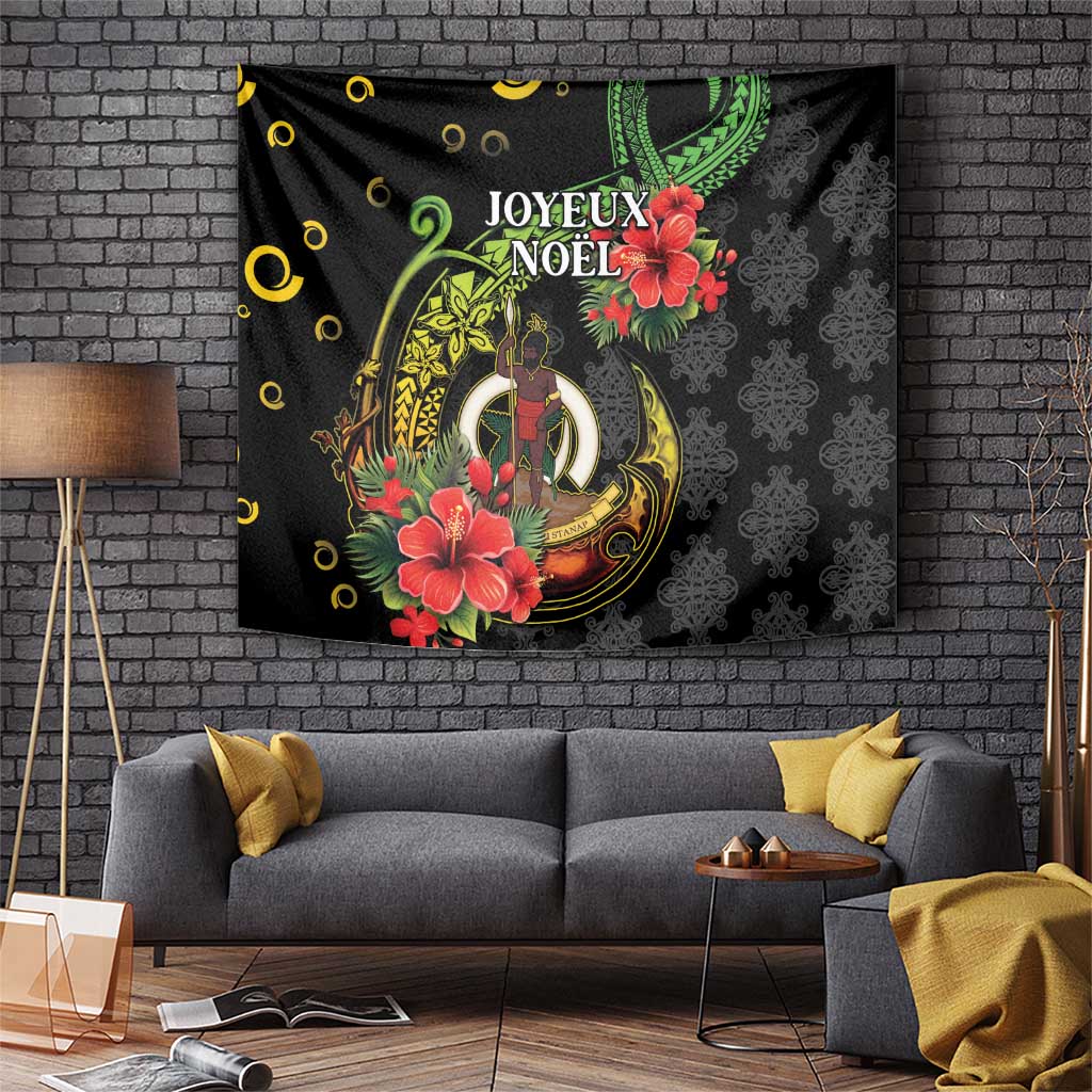 Love Vanuatu Christmas Tapestry God Yumi Polynesian Tribal Pattern LT05 Black - Polynesian Pride
