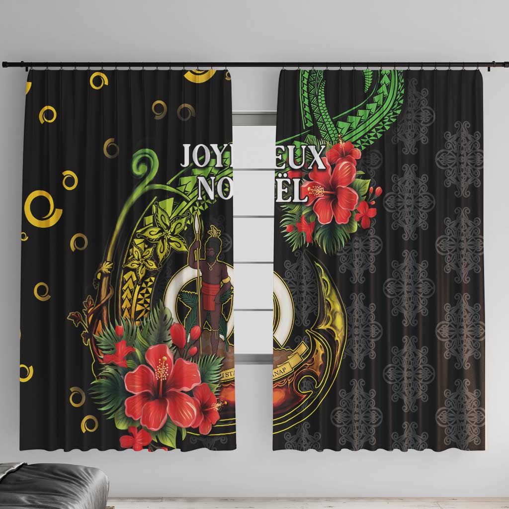 Love Vanuatu Christmas Window Curtain God Yumi Polynesian Tribal Pattern LT05 With Hooks Black - Polynesian Pride