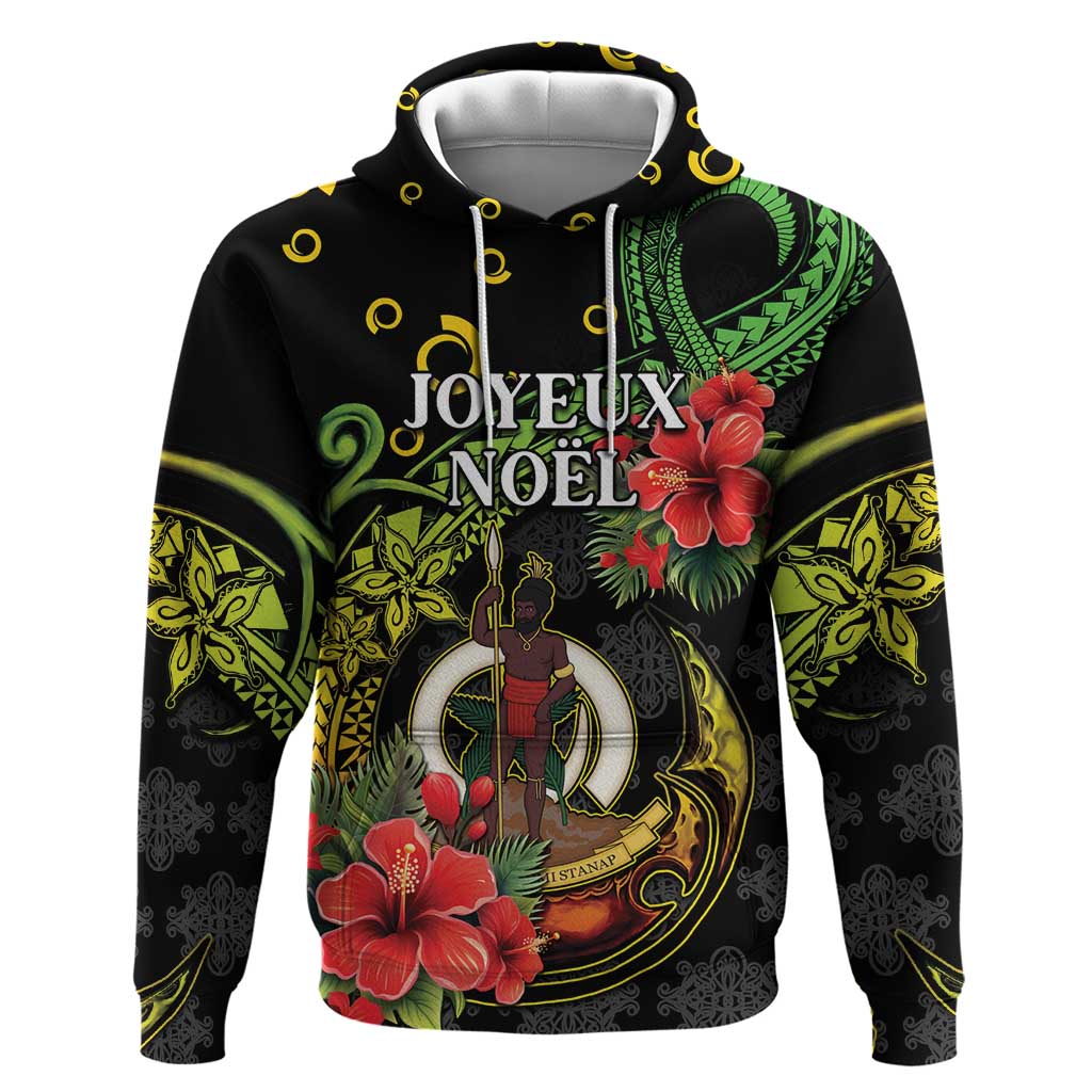 Love Vanuatu Christmas Zip Hoodie God Yumi Polynesian Tribal Pattern LT05 Pullover Hoodie Black - Polynesian Pride