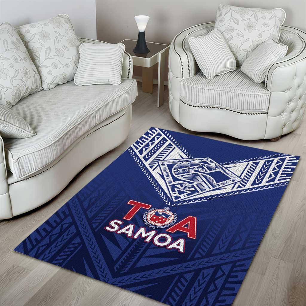 Super Toa Samoa Rugby Area Rug Warrior Spirit LT05 - Polynesian Pride