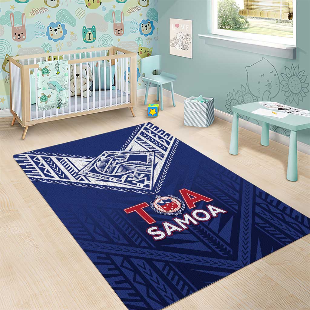 Super Toa Samoa Rugby Area Rug Warrior Spirit LT05 - Polynesian Pride