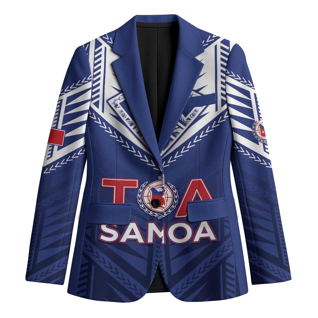 Super Toa Samoa Rugby Custom Blazer Warrior Spirit LT05 Unisex Blue - Polynesian Pride