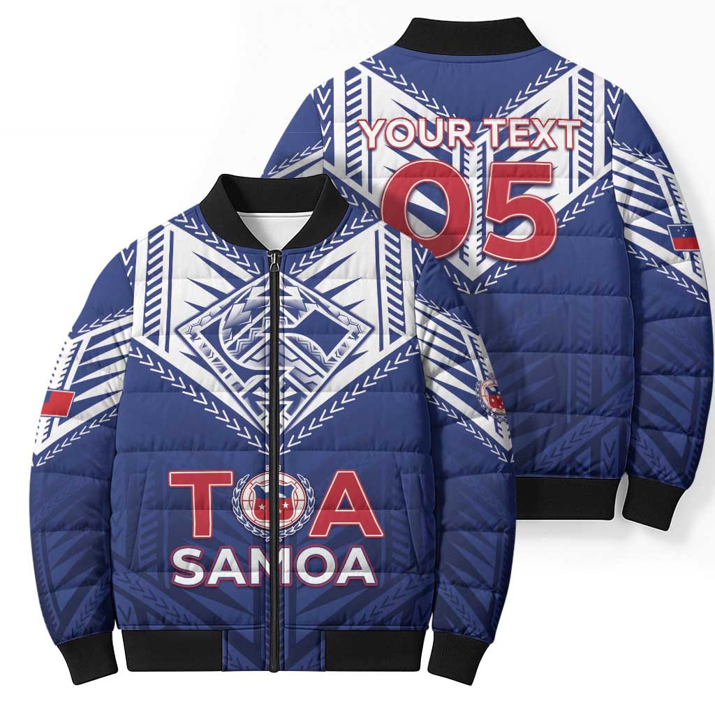 Super Toa Samoa Rugby Custom Bomber Puffer Jacket Warrior Spirit LT05 - Polynesian Pride