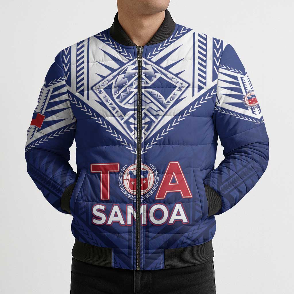Super Toa Samoa Rugby Custom Bomber Puffer Jacket Warrior Spirit LT05 - Polynesian Pride
