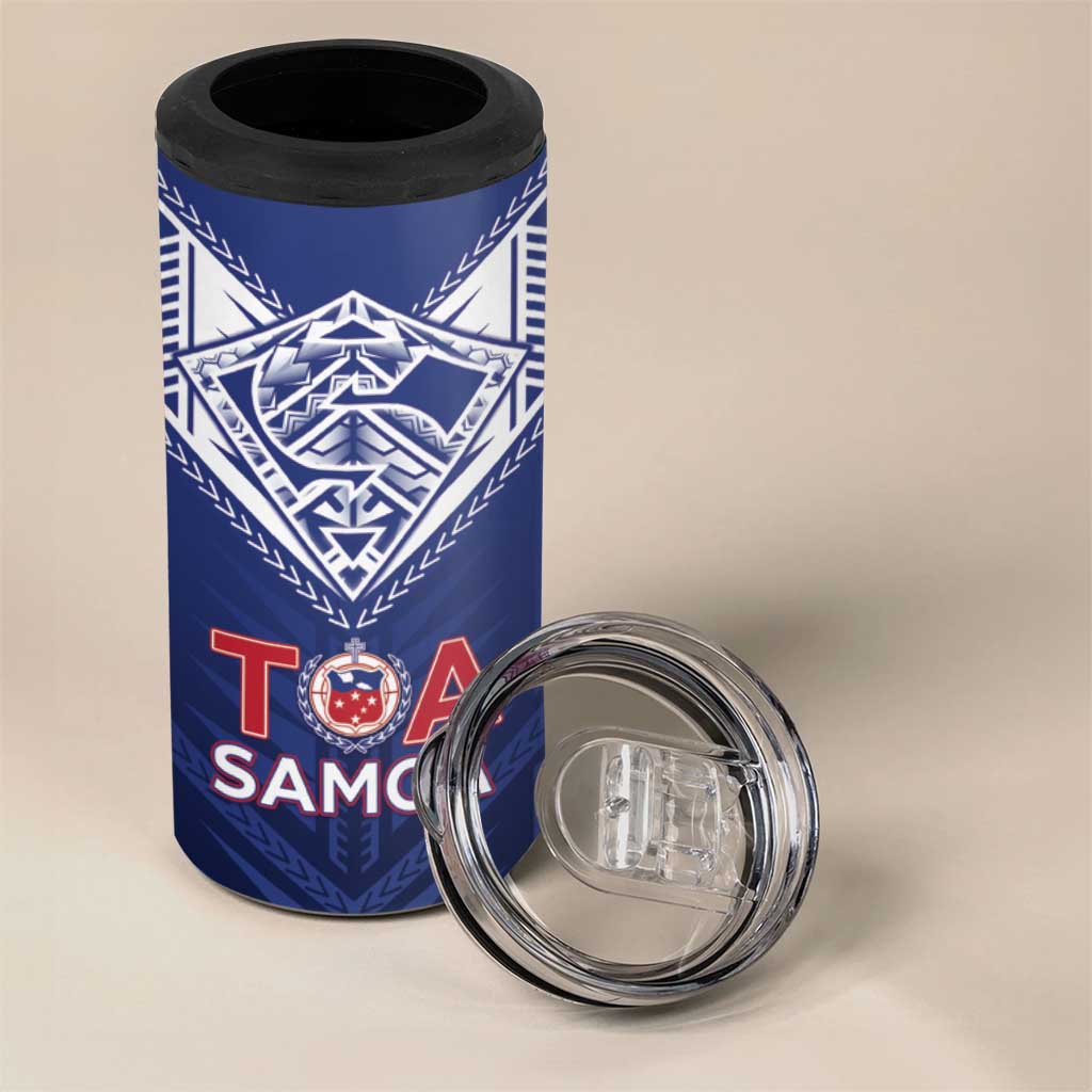 Super Toa Samoa Rugby Custom 4 in 1 Can Cooler Tumbler Warrior Spirit LT05 - Polynesian Pride