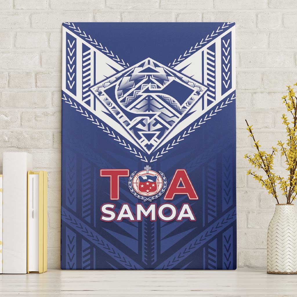 Super Toa Samoa Rugby Canvas Wall Art Warrior Spirit LT05 Without Frame Blue - Polynesian Pride