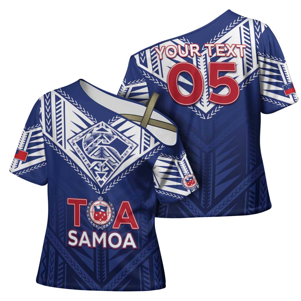 Super Toa Samoa Rugby Custom Cross Shoulder Shirt Warrior Spirit LT05 - Polynesian Pride