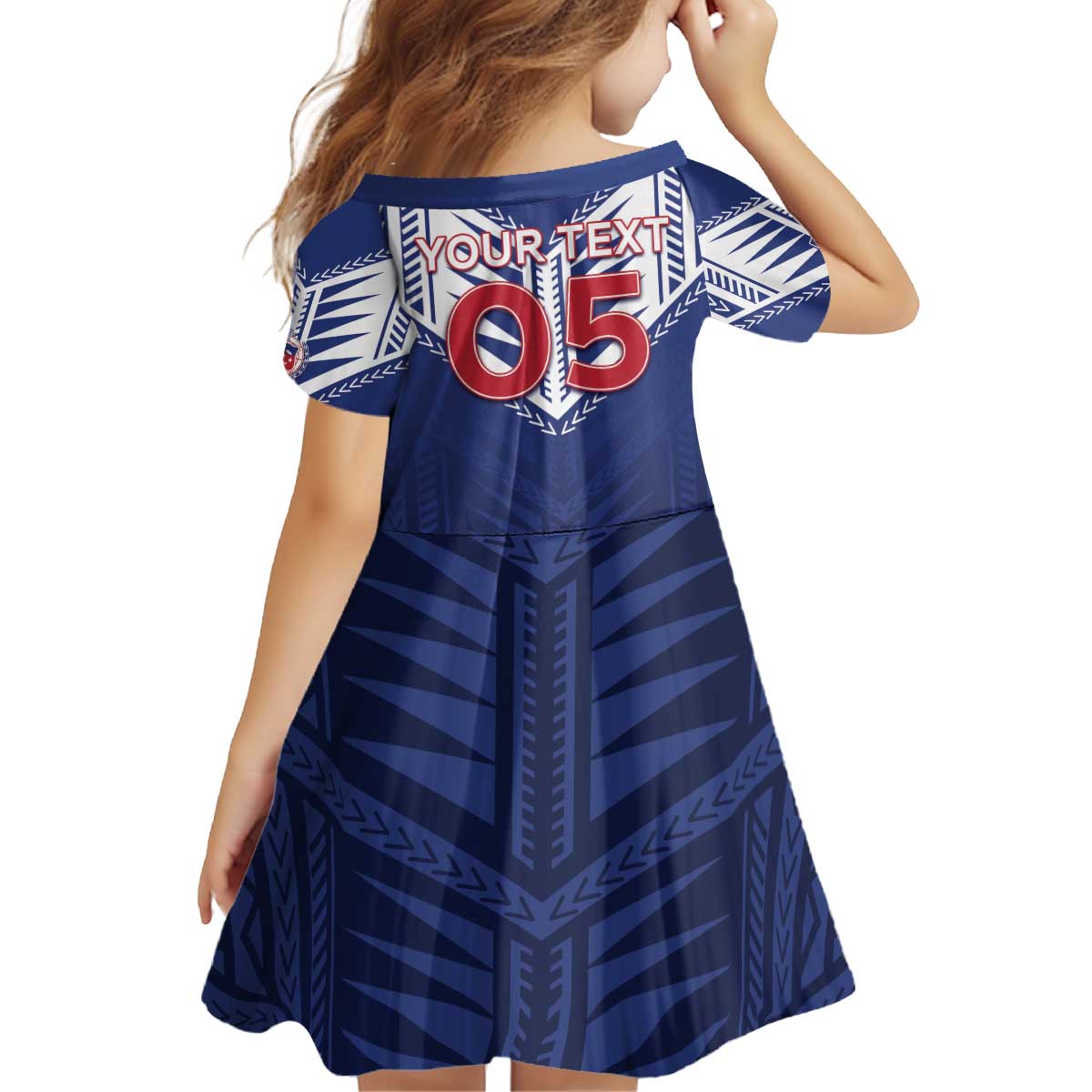 Super Toa Samoa Rugby Custom Kid Short Sleeve Dress Warrior Spirit LT05 - Polynesian Pride