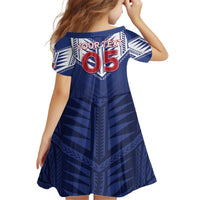 Super Toa Samoa Rugby Custom Kid Short Sleeve Dress Warrior Spirit LT05 - Polynesian Pride