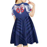 Super Toa Samoa Rugby Custom Kid Short Sleeve Dress Warrior Spirit LT05 - Polynesian Pride