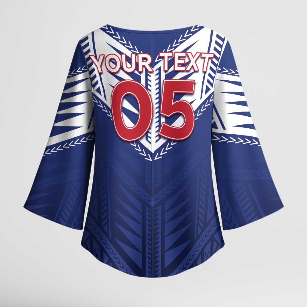 Super Toa Samoa Rugby Custom Kimono Sleeve Blouse Warrior Spirit LT05 - Polynesian Pride