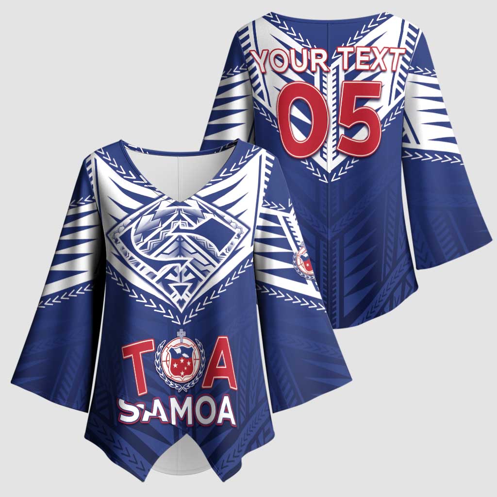 Super Toa Samoa Rugby Custom Kimono Sleeve Blouse Warrior Spirit LT05 - Polynesian Pride