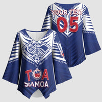 Super Toa Samoa Rugby Custom Kimono Sleeve Blouse Warrior Spirit LT05 - Polynesian Pride