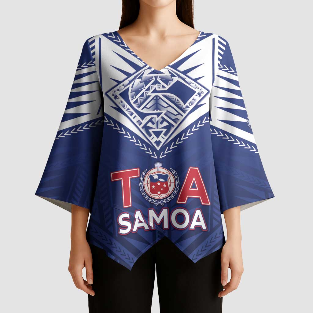 Super Toa Samoa Rugby Custom Kimono Sleeve Blouse Warrior Spirit LT05 - Polynesian Pride