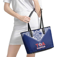 Super Toa Samoa Rugby Leather Tote Bag Warrior Spirit LT05 - Polynesian Pride