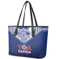Super Toa Samoa Rugby Leather Tote Bag Warrior Spirit LT05 - Polynesian Pride