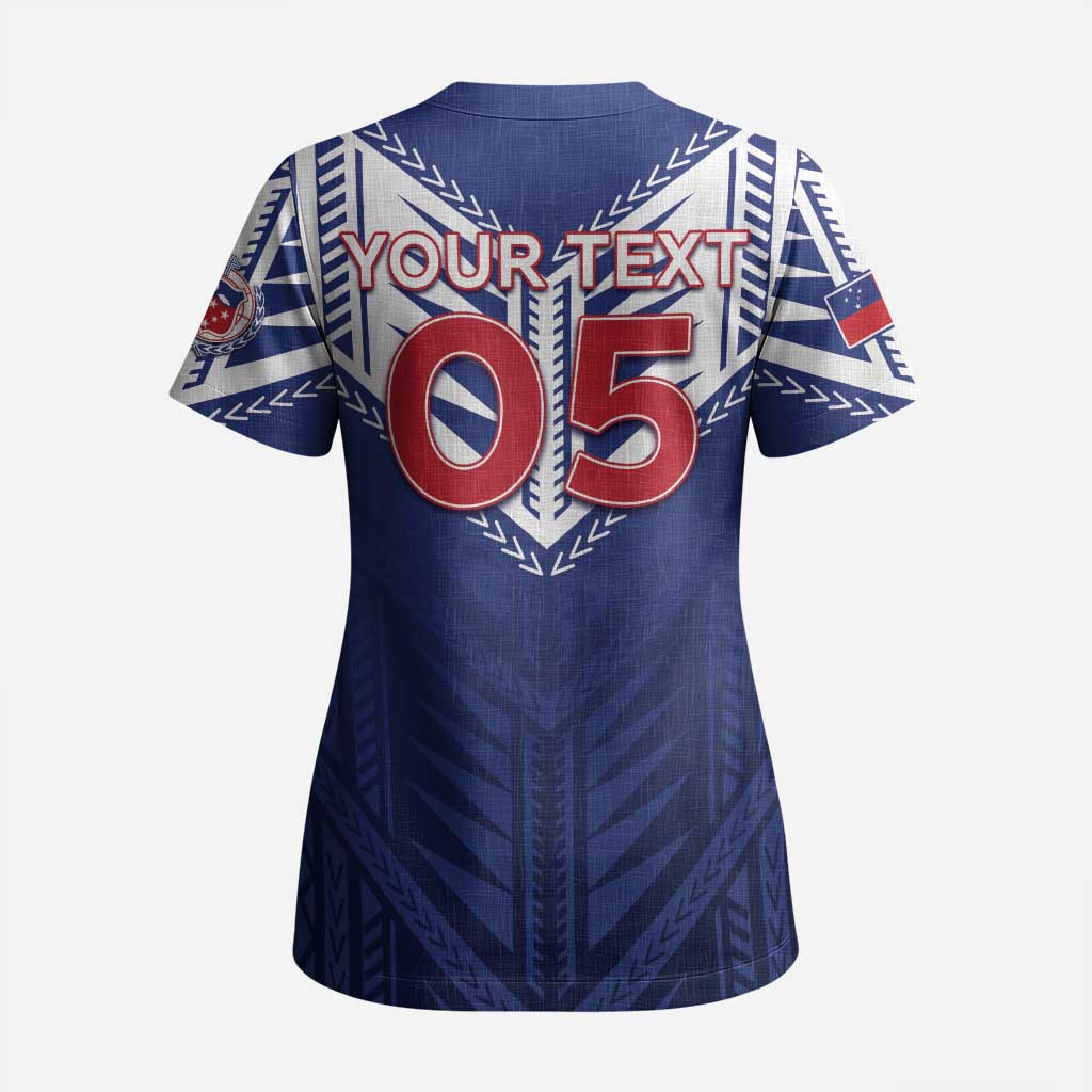 Super Toa Samoa Rugby Custom Scrub Top Warrior Spirit LT05 - Polynesian Pride