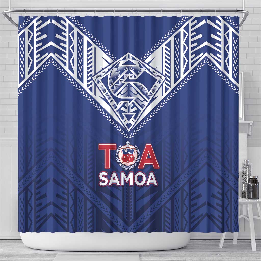 Super Toa Samoa Rugby Shower Curtain Warrior Spirit LT05 - Polynesian Pride