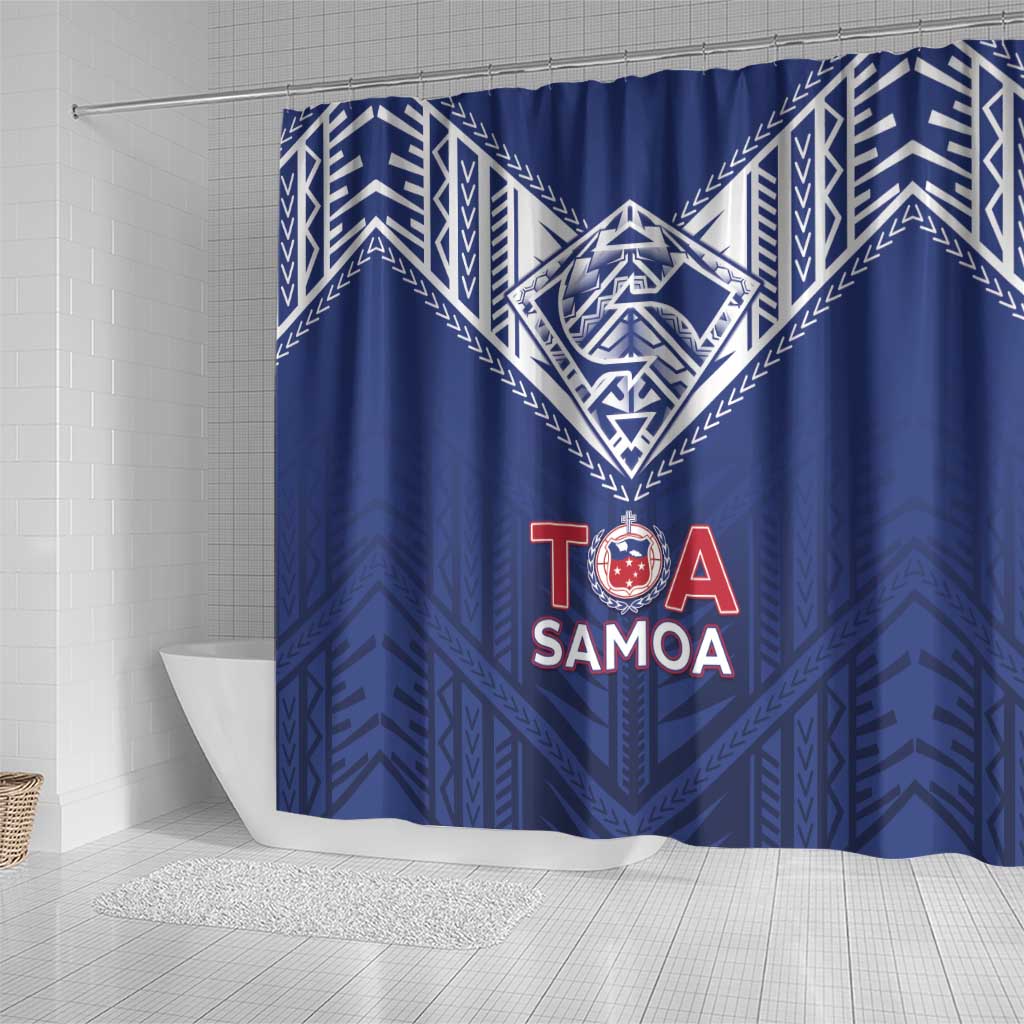 Super Toa Samoa Rugby Shower Curtain Warrior Spirit LT05 - Polynesian Pride