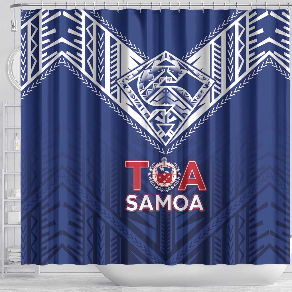 Super Toa Samoa Rugby Shower Curtain Warrior Spirit LT05 - Polynesian Pride