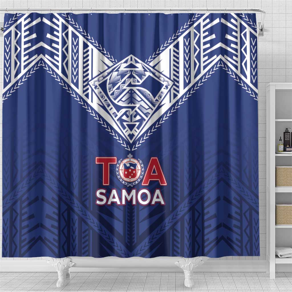 Super Toa Samoa Rugby Shower Curtain Warrior Spirit LT05 - Polynesian Pride