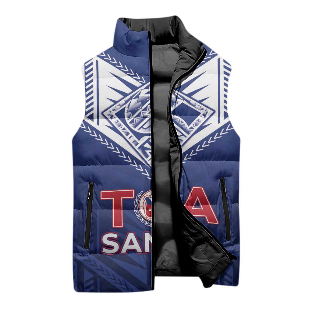 Super Toa Samoa Rugby Custom Sleeveless Puffer Jacket Warrior Spirit LT05 - Polynesian Pride