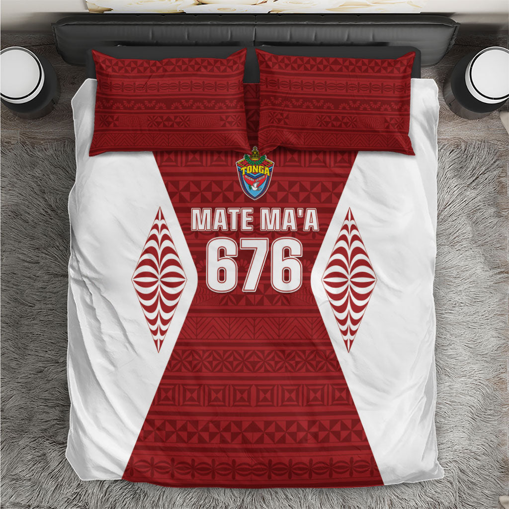 Mate Maa Tonga Rugby Bedding Set Kupesi Tokelau Feletoa Pattern