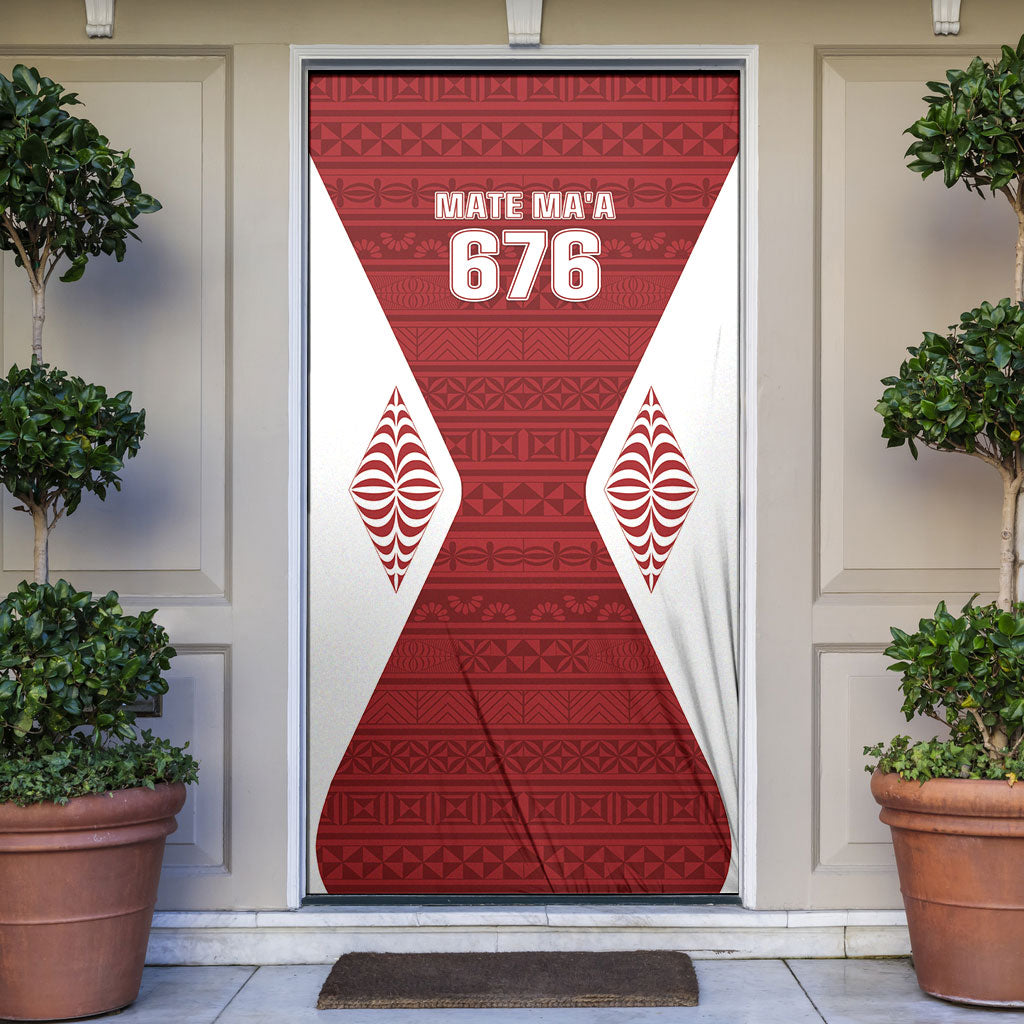 Mate Maa Tonga Rugby Door Cover Kupesi Tokelau Feletoa Pattern