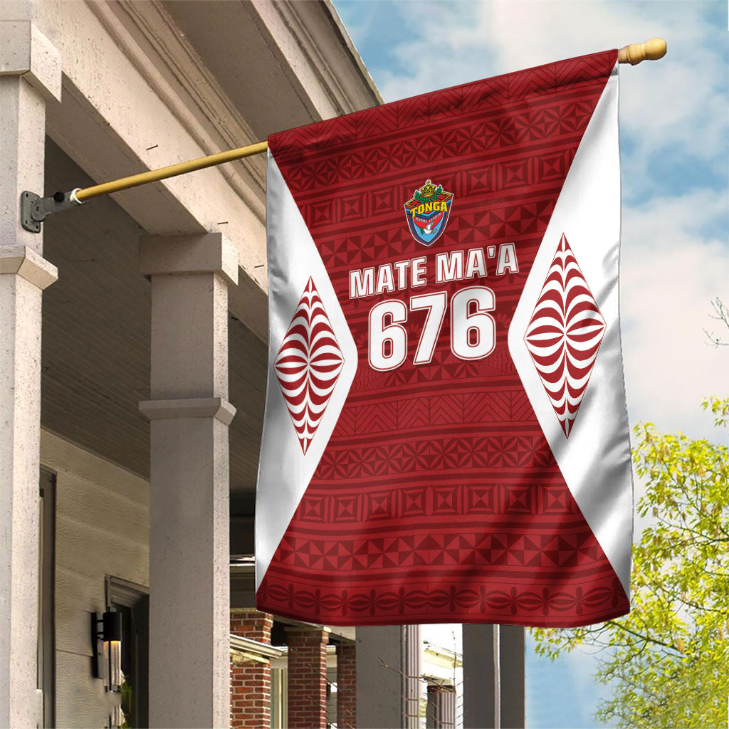 Mate Maa Tonga Rugby Garden Flag Kupesi Tokelau Feletoa Pattern