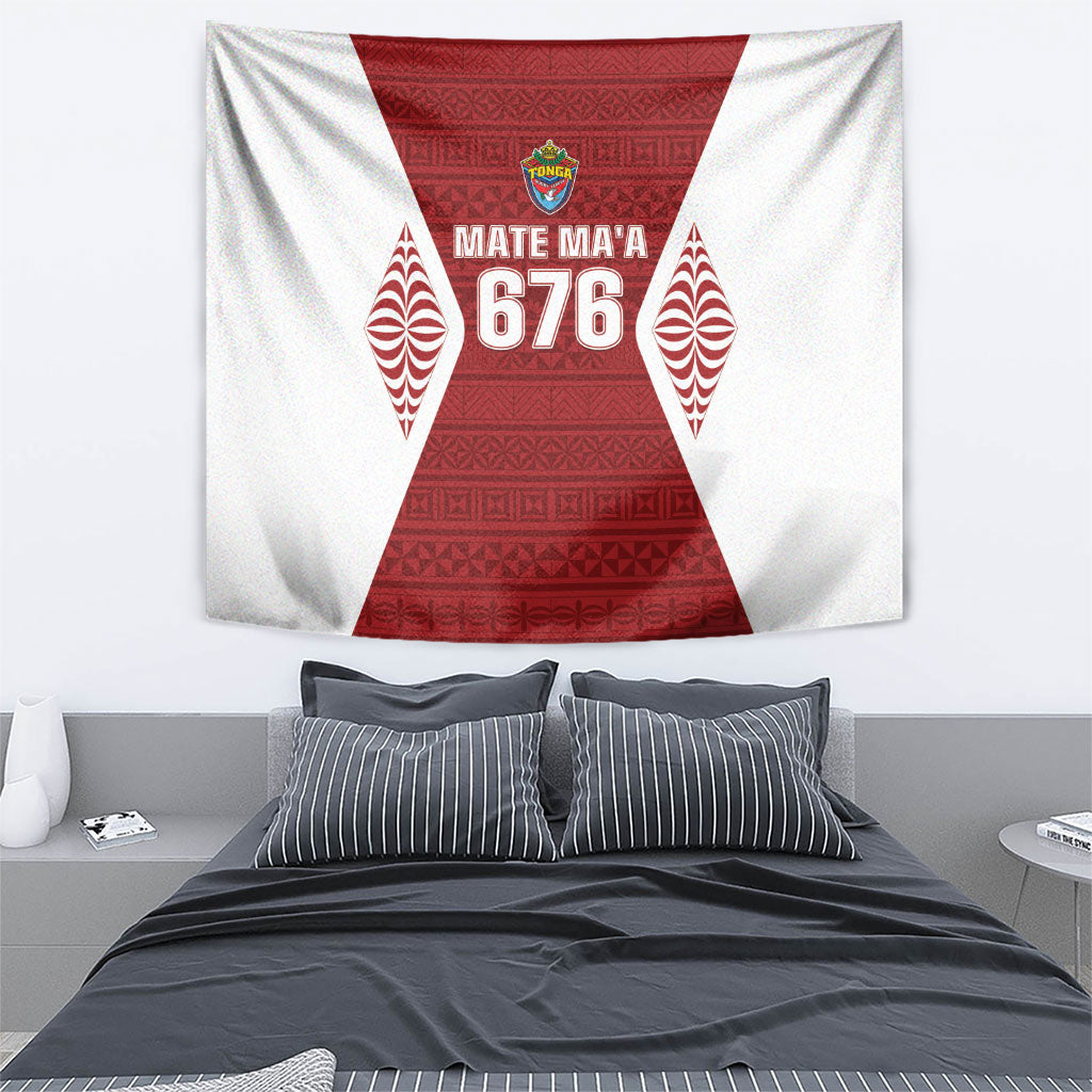 Mate Maa Tonga Rugby Tapestry Kupesi Tokelau Feletoa Pattern LT05 - Polynesian Pride