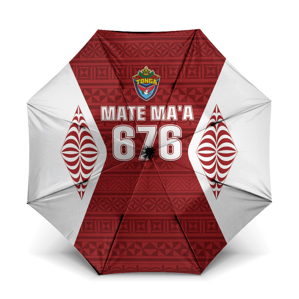 Mate Maa Tonga Rugby Umbrella Kupesi Tokelau Feletoa Pattern