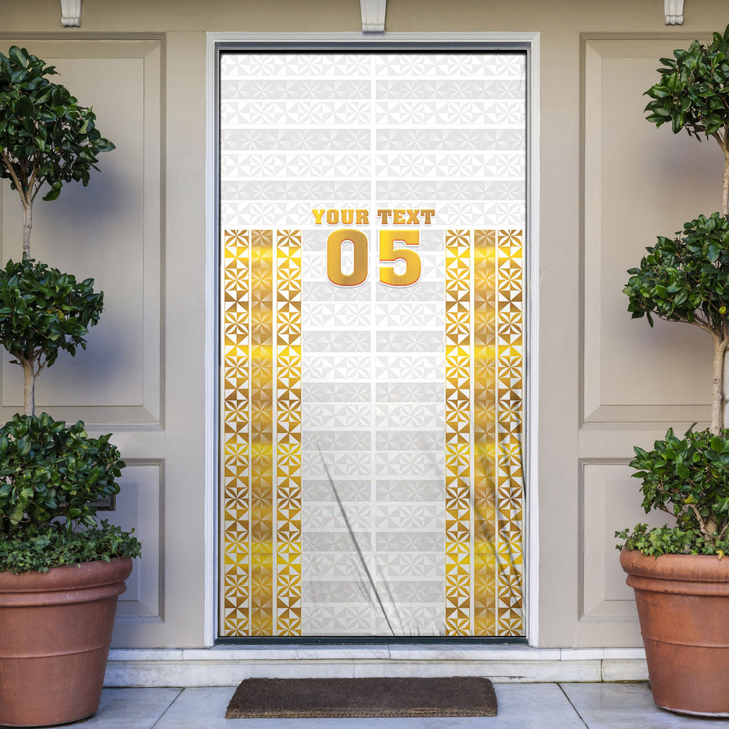 Mate Maa Tonga Rugby Custom Door Cover Tongan Kupesi Gold Version