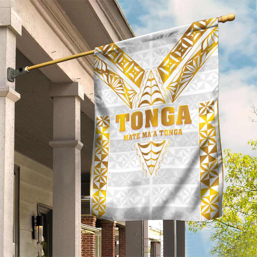 Mate Maa Tonga Rugby Garden Flag Tongan Kupesi Gold Version