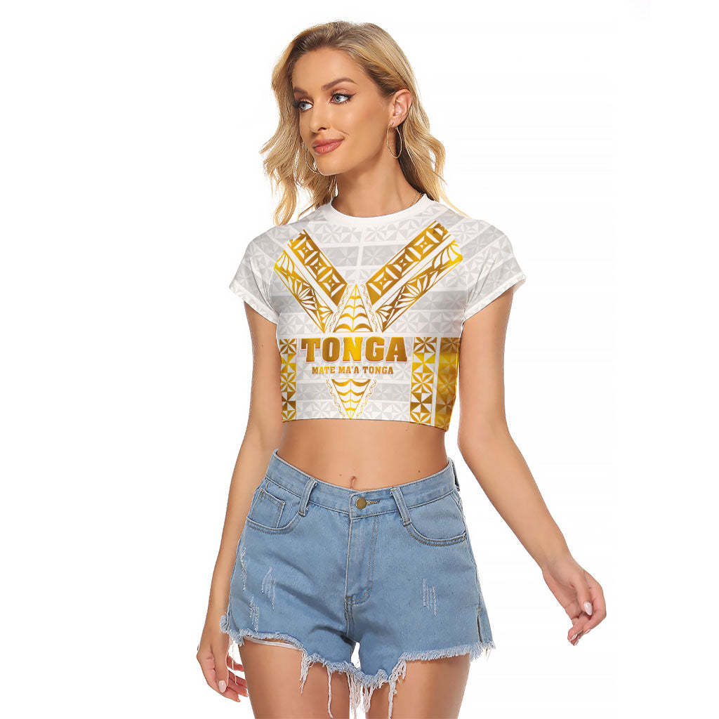 Mate Maa Tonga Rugby Custom Raglan Cropped T Shirt Tongan Kupesi Gold Version